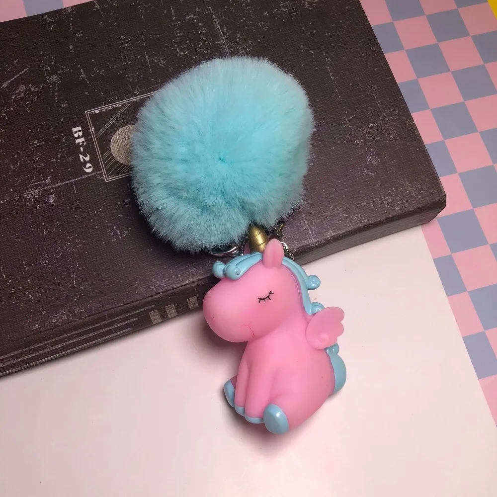 15 см единорог плюшевые подвесные игрушки Сжимаемый звук вентиляция Куклы kawaii Hairball животных брелок лошадь Игрушки для маленьких девочек подарок