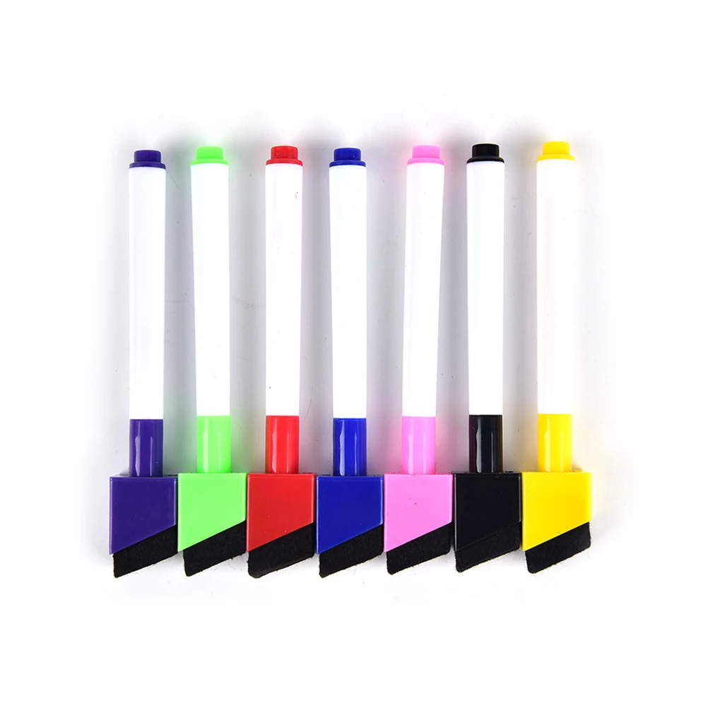 

Plastic 5PCS/Set Magnetic Whiteboard Pen Erasable Dry White Board Markers Magnet Built In Eraser Office School Supplies