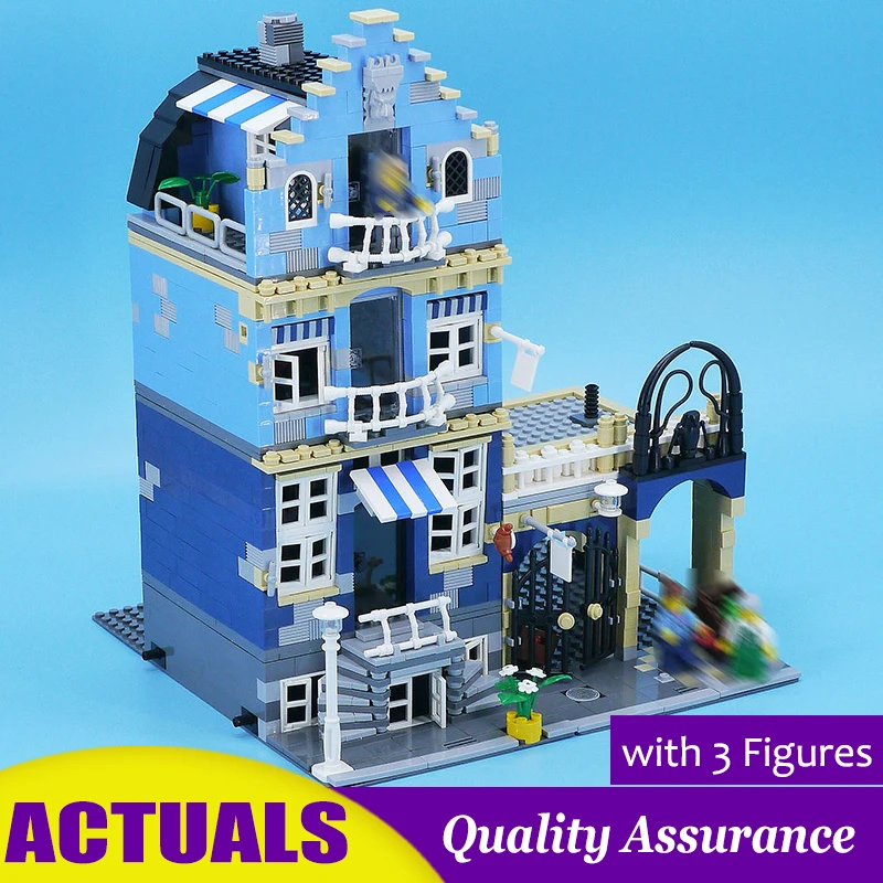 

Market Street Compatible legoed 1019 Creator Expert Building Blocks Construction House Model Bricks Educational Toys