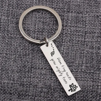 

Teacher`s Day Keepsake Gift Keychain From Tiny Seeds Grow Mighty Trees Pendant Jewelry Keychains Keyrings Fashion Accessories