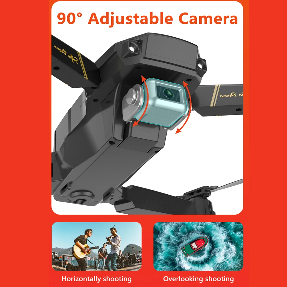

With Storage Bag Camera HD 360 Degree Rotation Folding WIFI Rechargeable FPV Portable Altitude Hold Remote Control Drones