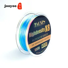 Fishing Leader 100M PE Line 8 Strands Fluorocarbon Fishing Line Coated Braid Multifilament Fly Fishing Line jooyoo Brand