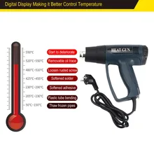 620B 2000 Вт ЕС Plug цифровой ЖК дисплей Электрический фена температура вентилятор Регулируемый термоусадочные раствор для удаления краски паяльная DIY инст