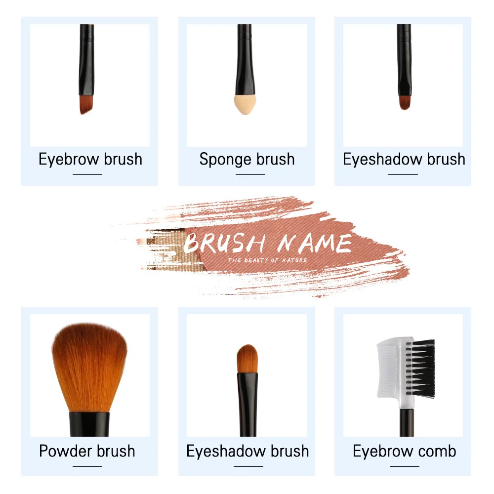 6PCS Make Up Foundation Professional Eyebrow Makeup Brushes Set 6PCS Make Up Foundation Professional Eyebrow Makeup Brushes Set