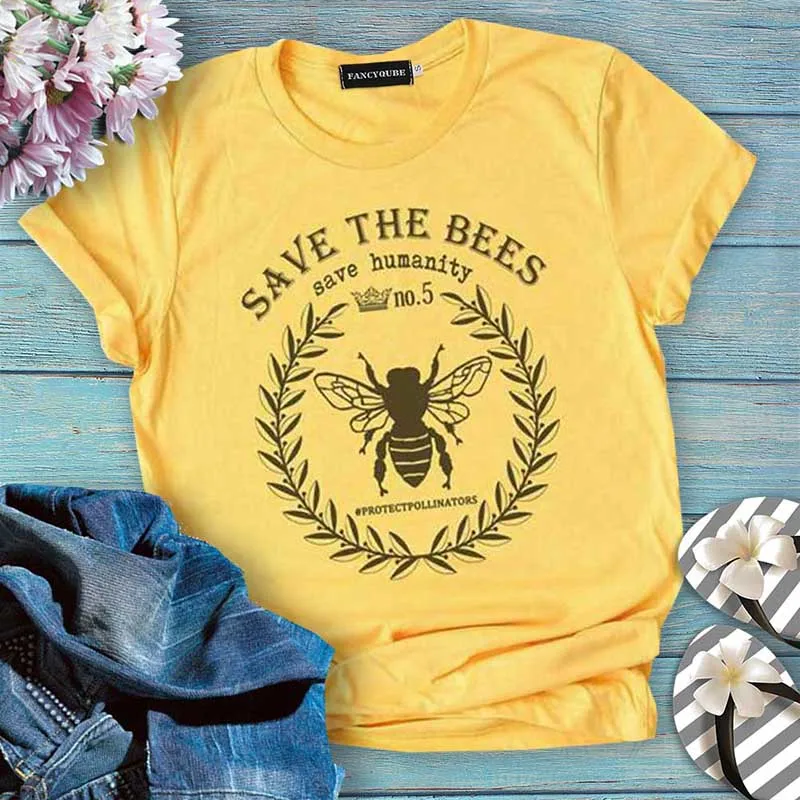 

Save The Bees Shirt Save Humanity Crewneck T Shirt Women Save The Earth Environmental Bee Kind Graphic Tees Women Vegan Tshirt