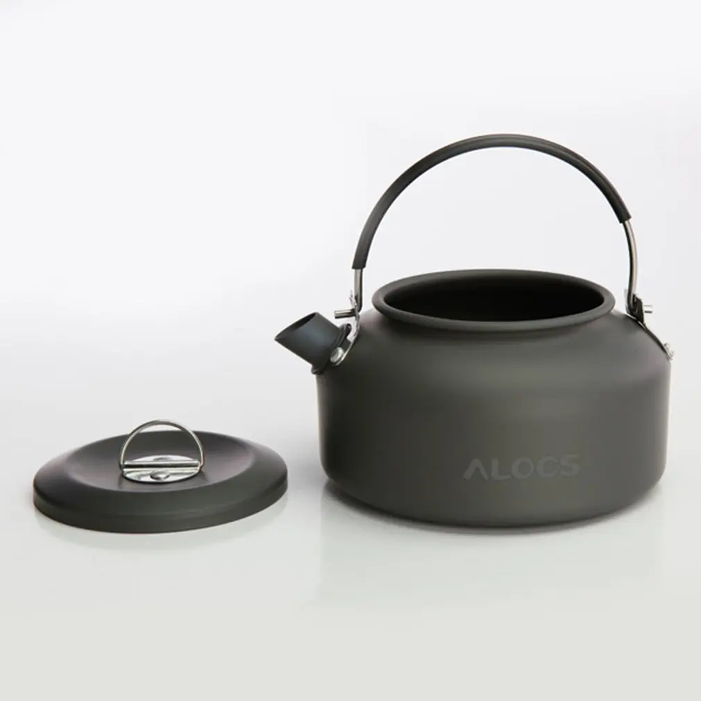 ALOCS CW-K02 ультра легкий кухонная посуда Открытый Кемпинг чайник 0.8л чай кофейник для кемпинга рыбалки - Цвет: Черный