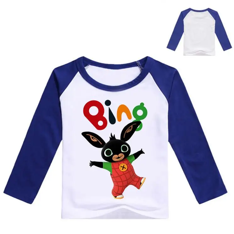Костюм с кроликом Бинг-бангом и кроликом для детей от 2 до 12 лет, топы с длинными рукавами для девочек, футболки для мальчиков, Детская футболка, Jongens, одежда для детей-подростков