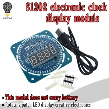 

DS1302 Rotating Digital LED Display Module Alarm Electronic Digital Clock LED Temperature Display 5V