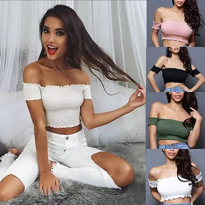 

Fashion Women'S Club Tank Tops Bustier Bra Tube Crop Top Bralette Blouse Shirt Tank Top New Off Shoulder Slash Neck Sexy