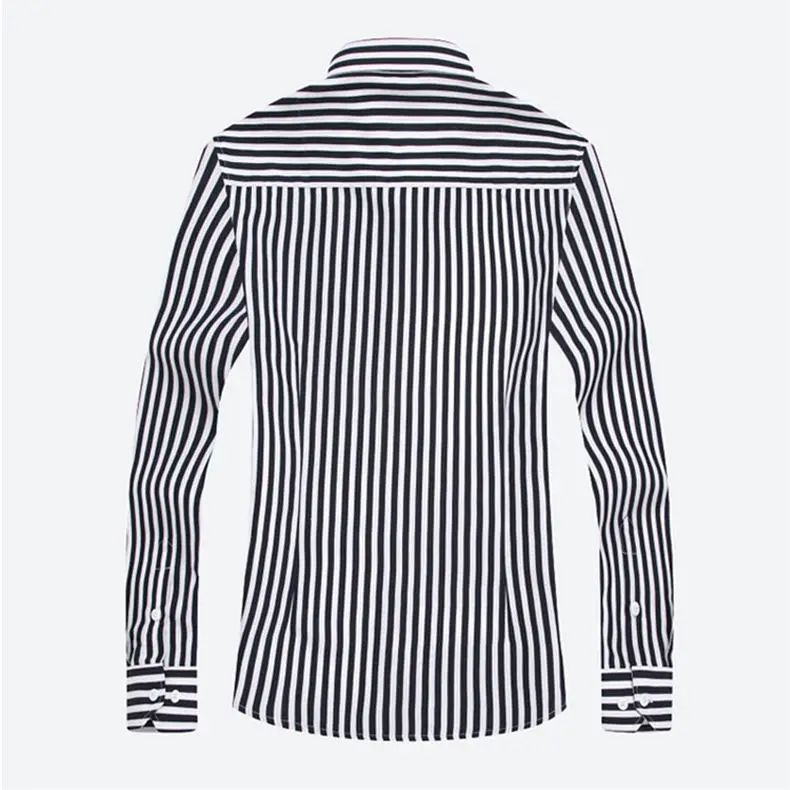5XL Plus Large Size Striped Shirts Men Long Sleeve Casual Autumn Spring Classic Male Shirts Non-Iron Dress Shirts Man Muls Brand 11