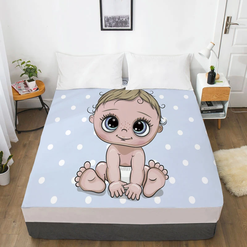 3D HD Cartoon Bed Sheet With Elastic,Fitted Sheet for Kids/Baby/Child/Boy/Girl,Animal zoo Mattress Cover Custom/160x200