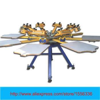 

manual screen printing machine price 8 color 8 station rotary silk screen printer with flash dryer
