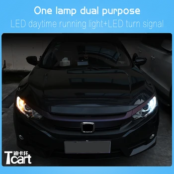 

car Accessories For Honda Civic 10th 2016 2017 2018 2019 2020 LED Daytime Running Light Turn Drl 2in1