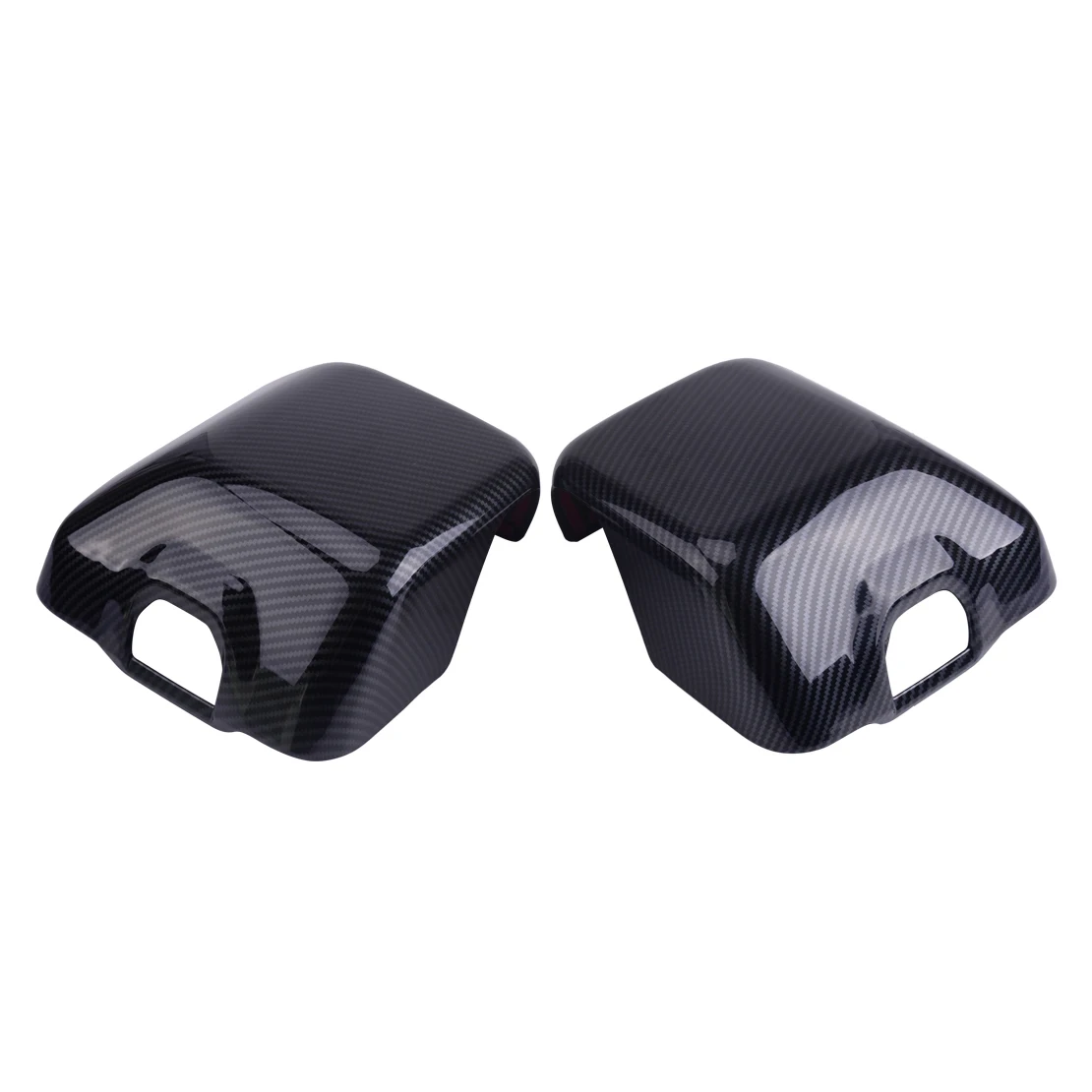

CITALL Black ABS Carbon Fiber Exterior Front Right & Left Car Door Mirror Cover Trim Accessories Fit For Jeep Wrangler JL 2018