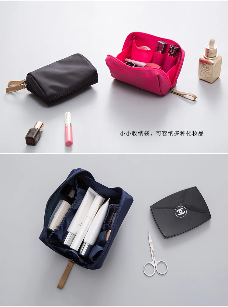 Travel Portable Cosmetic Bag Ladies Nylon Mini Double Zipper Makeup Wash Bag Waterproof Cosmetics Storage finishing Fashion