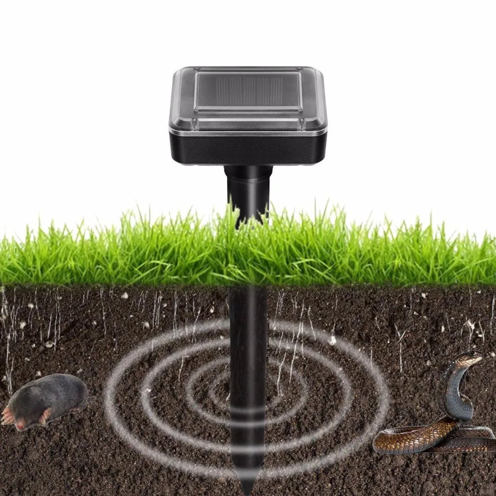 

Mole Repellent Solar Power Ultrasonic Mole Snake Bird Mosquito Mouse Ultrasonic Pest Repeller Control Garden Yard