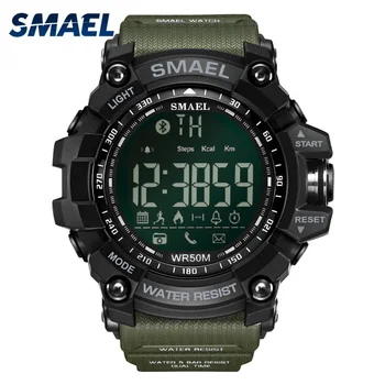 

SMAEL Smart Watch Men Waterproof in 50 Meters Military Army Green Bluetooth Watch 1617B Sport Watches Men's Quartz Chronographs
