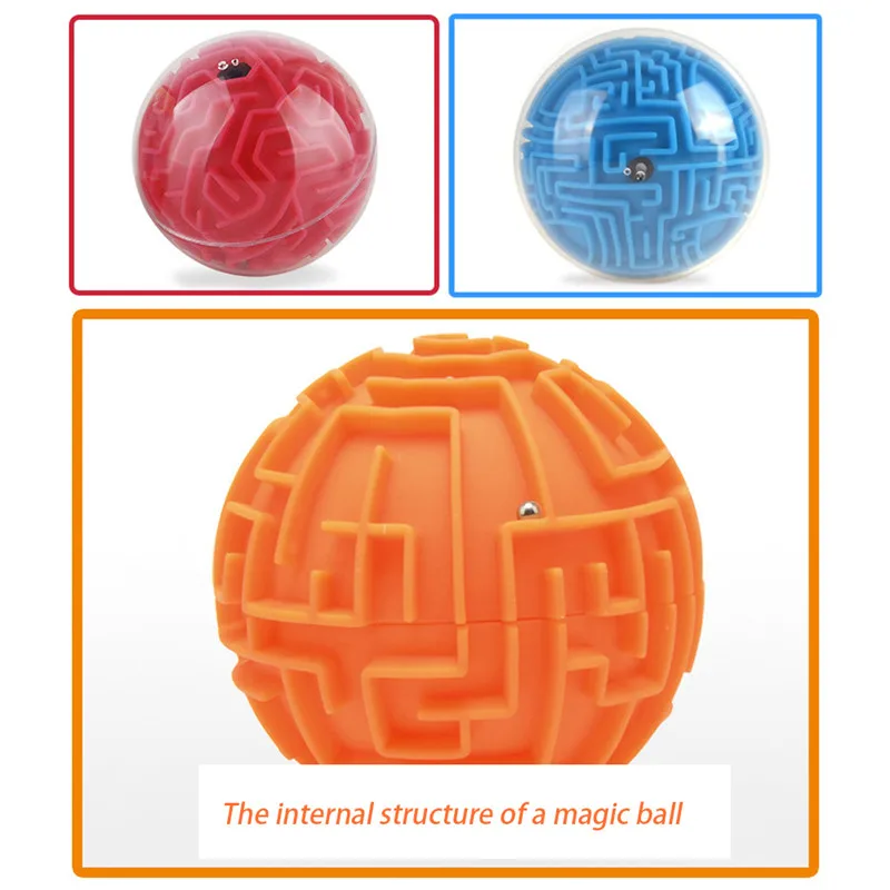 MrY Toy for Kids Mini Magic Ball Magic 3D Labyrinth Ball Three dimensional Maze Puzzle Intelligence 2
