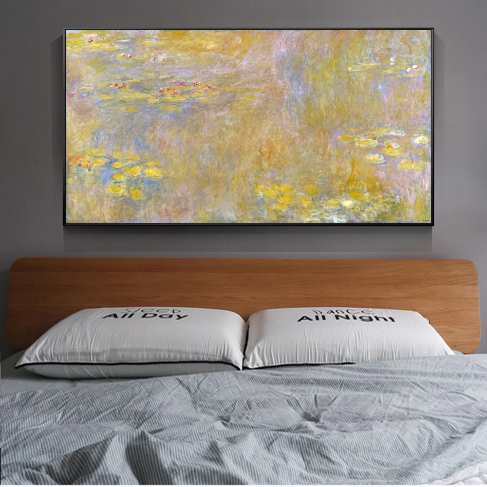 Monet водяные лилии картины репродукции на стене импрессионист пейзаж цветы