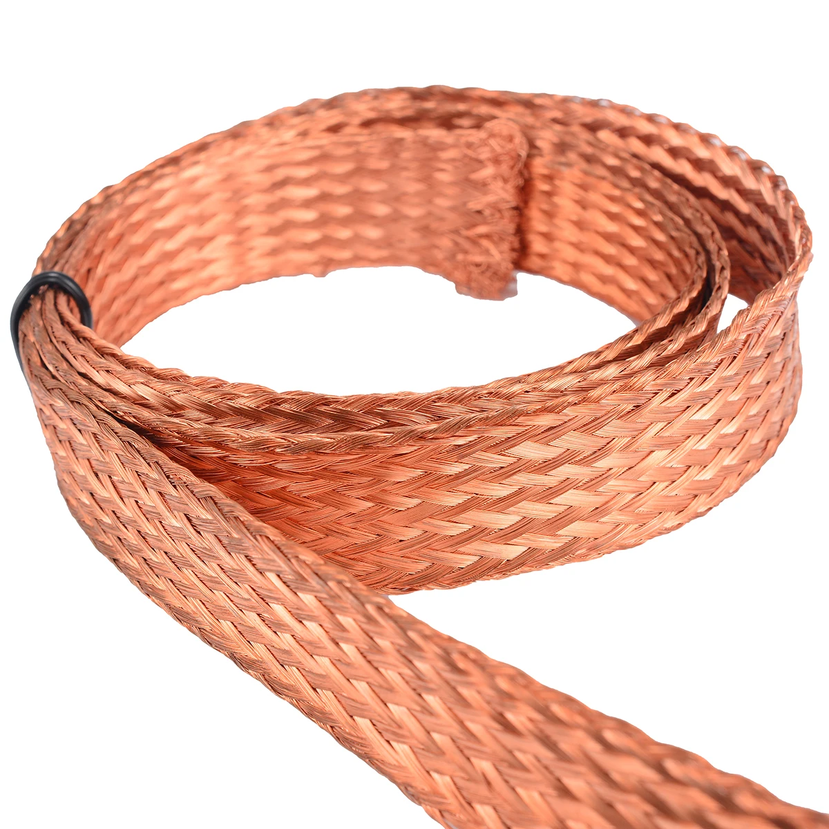 Flat Pure Copper Braid Cable Bare Ground Lead Copper Braid Wires 1m 3.3ft x 15mm