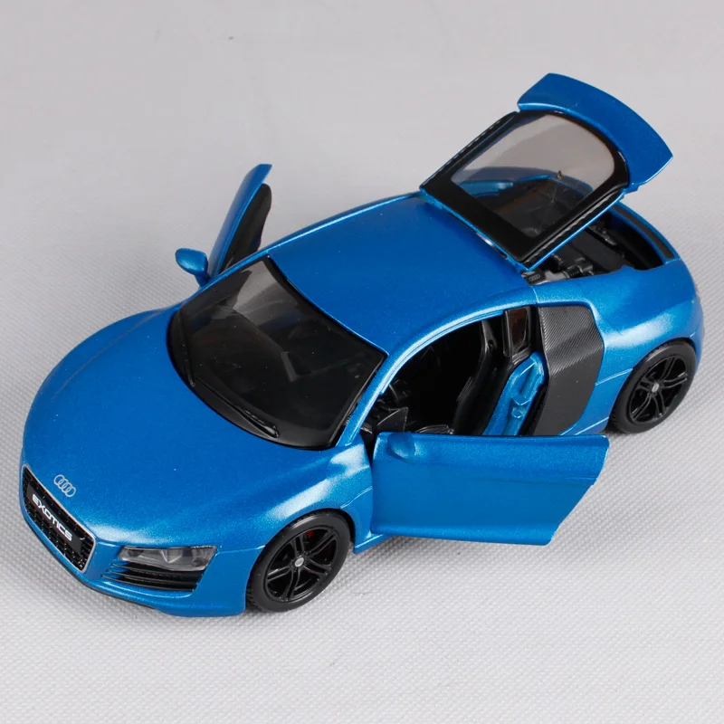 Maisto 1:24 блестящий синий автомобиль литье под давлением для Audi R8 крутой модель