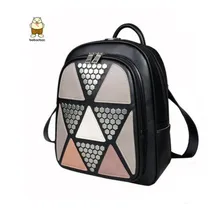 Estilo Preppy Mujeres Mochila de Diseño de Lujo del Diamante de la Señora patrón femme sac a dos mochila Para Las Adolescentes de LA PU alto calidad
