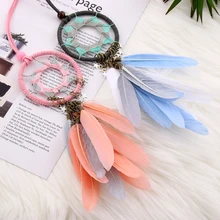 Винтажное перо Ловец снов ручной работы автомобильный кулон домашний декор Ловец снов колокольчики авто зеркало заднего вида подвесной орнамент