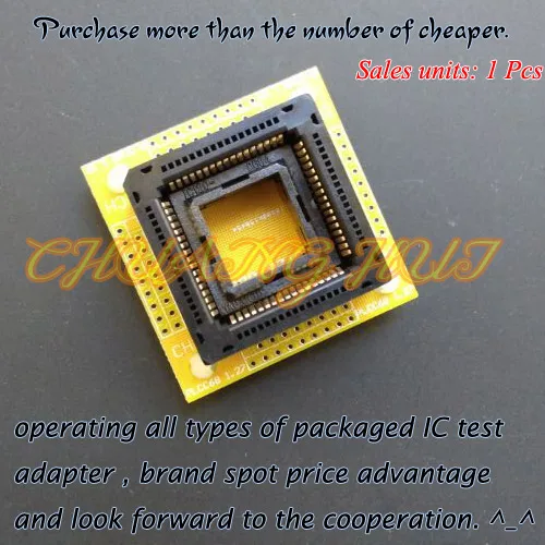 

IC TEST PLCC68 test socket PLCC68 With PCB board ic socket Pitch=1.27mm IC120-0684-304 ic socket