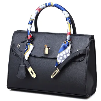 

Favocent Women's Fashion Totes Handbag Ribbon Lock Female Messenger Bags Solid Color High Quality OL Bag Large Capacity