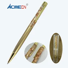 Шариковая ручка с золотой фольгой, прозрачная квадратная коробка, упаковка, школьные принадлежности, ювелирные аксессуары, подарки на день рождения, жидкий поплавок, ручки