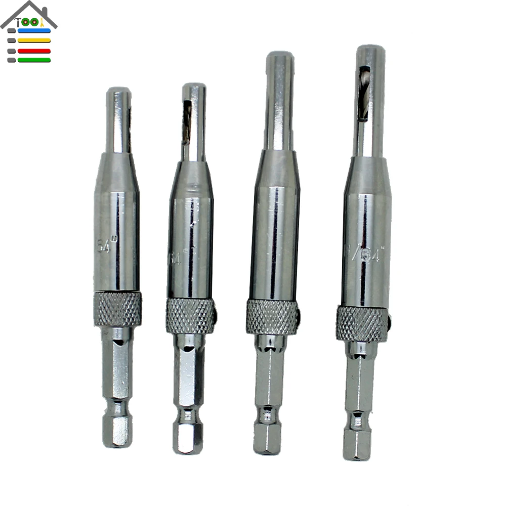 

Free Shipping New 4pc Door Window Hinge Drill bits Woodwork Reaming Wood Drills Self-Centering Hole Saw 5/64" 7/64" 9/64" 11/64