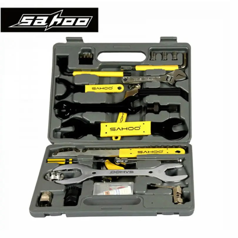 

SAHOO Bike Bicycle 44 in 1 Repairing Tool Set Kit Case Box Universal for Mountain Road Cycling