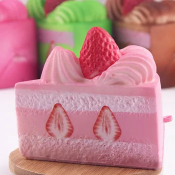 

8cm Squishy Slow Rising Strawberry Cake Jumbo Kawaii Phone Strap Bread Stretchy Fun Kids Gift Cute Bag Parts Accessories