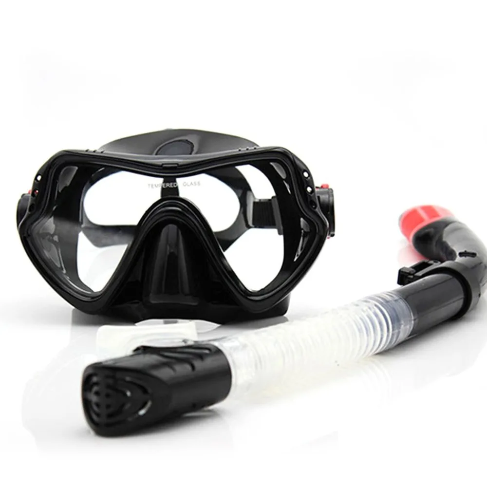 المهنية الغوص مجموعة أنبوب التنفس بقناع الغوص مكافحة الضباب نظارات مجموعة النظارات سيليكون السباحة الصيد بركة معدات 4 اللون الكبار الاطفال
