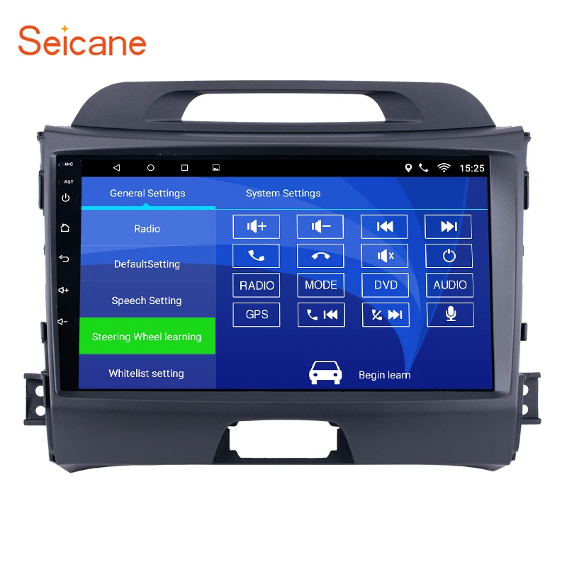 

Seicane 9" 1024*600 Touchscreen 2din Car Radio Android 9.0 GPS Navigation for 2010-2015 KIA Sportage with Bluetooth USB WIFI OBD