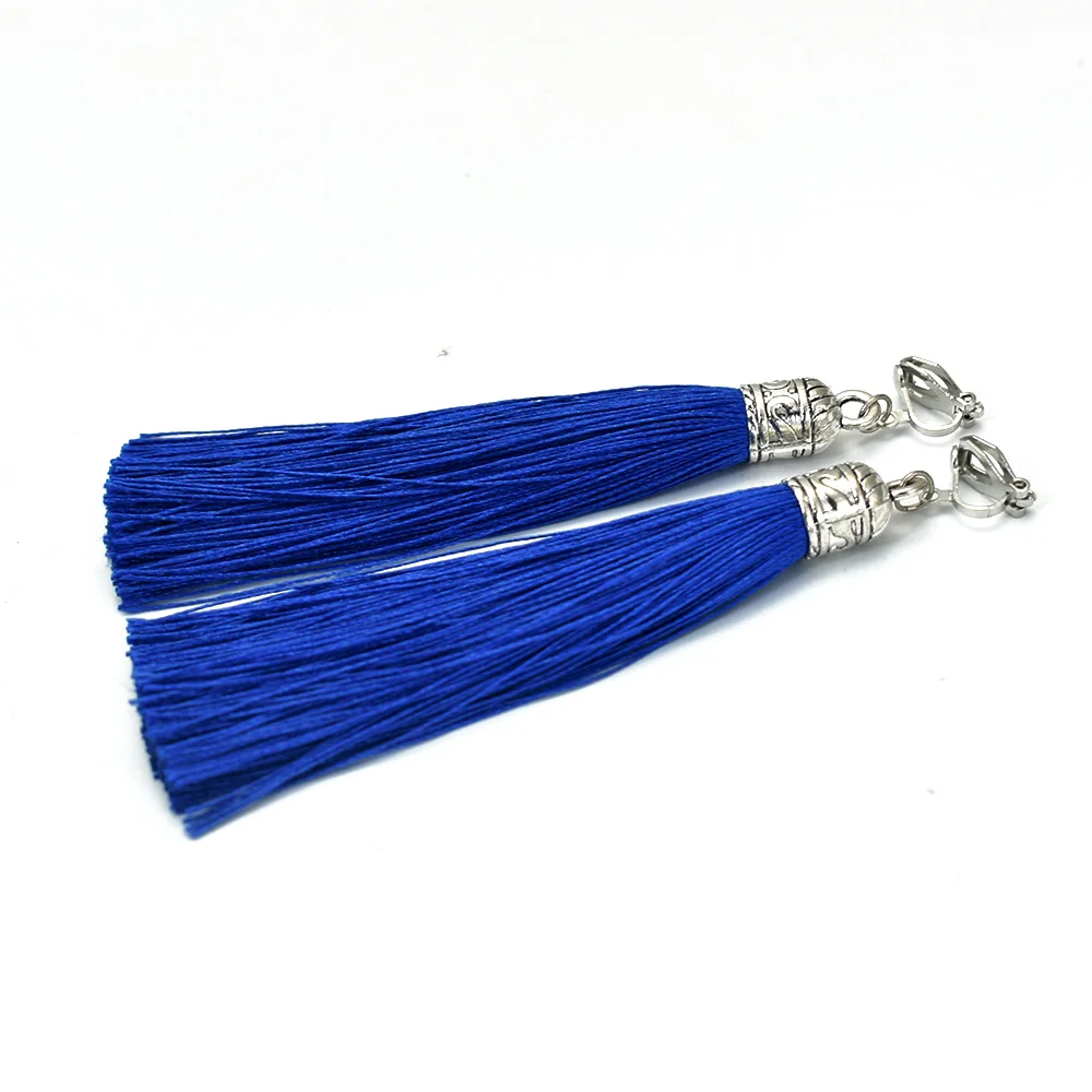 color 4 Chadestinty, серьги с кисточками, длинные серьги в богемном этническом стиле с бахромой, индийские ювелирные изделия без отверстий, не прокалываются, клипсы для ушей, манжеты, серьги - Окраска металла: color 4
