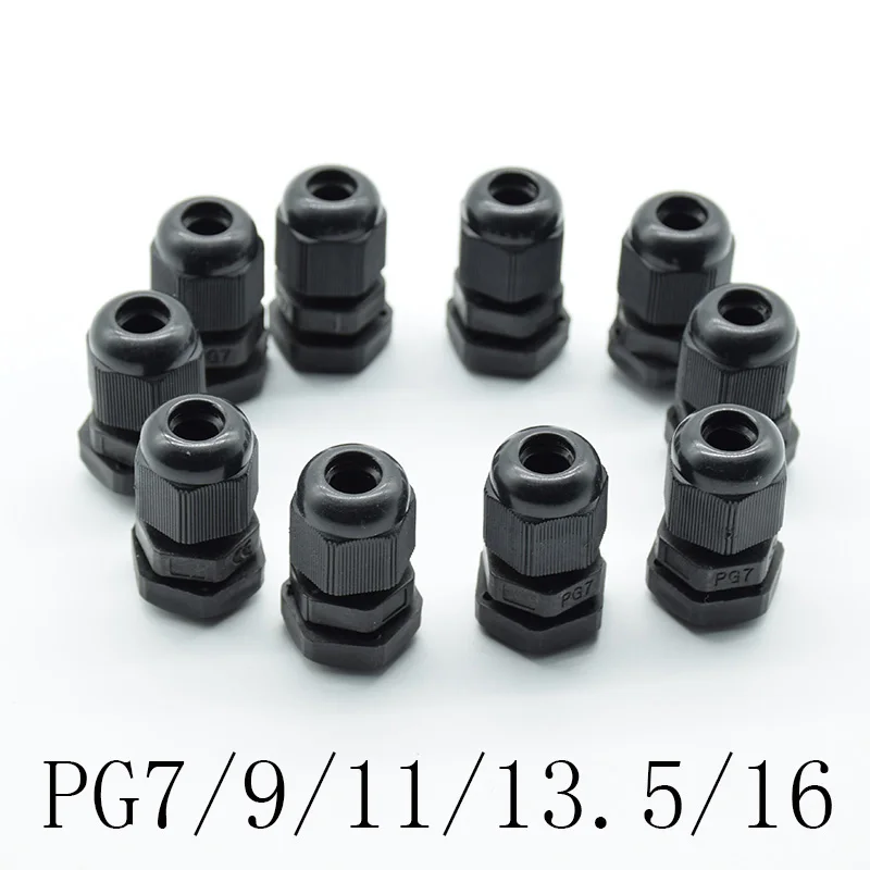 10PCS Waterproof Fixing Gland Connector PG7 for 3.5-6mm Dia Cable Wire 