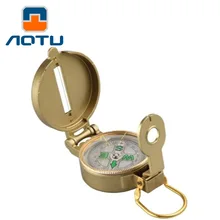 AOTU универсальный для использования вне помещения и в походе походов портативный латунный Карманный золотистый Компас Навигация 422