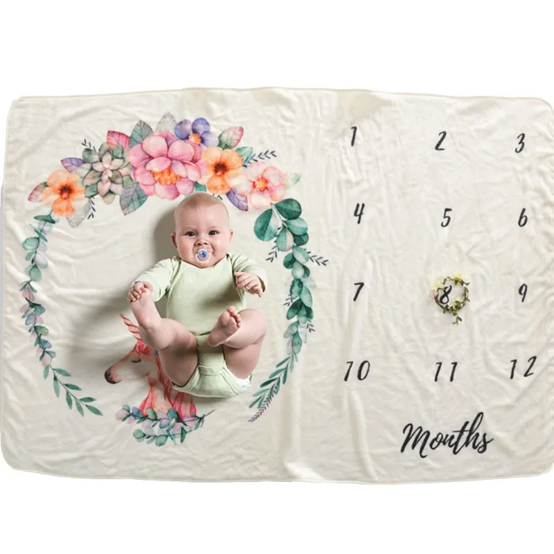 Супер мягкое одеяло для малышей, большой размер, ежемесячное детское одеяло s, реквизит для фотосессии новорожденных, 102X152, детское Пеленальное Одеяло для младенцев