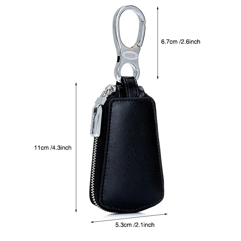 WINLIGTURE Genuine Leather Car Key Holder Bag Wallet Men Keychain Key Ring Case Women Keychain Pouch 588