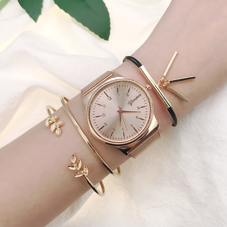 

Korean Design Gold Color Round Beads Small Leaf Charms Bracelets For Women Girls Summer Strips Rope Wristband Open Cuff Bangels