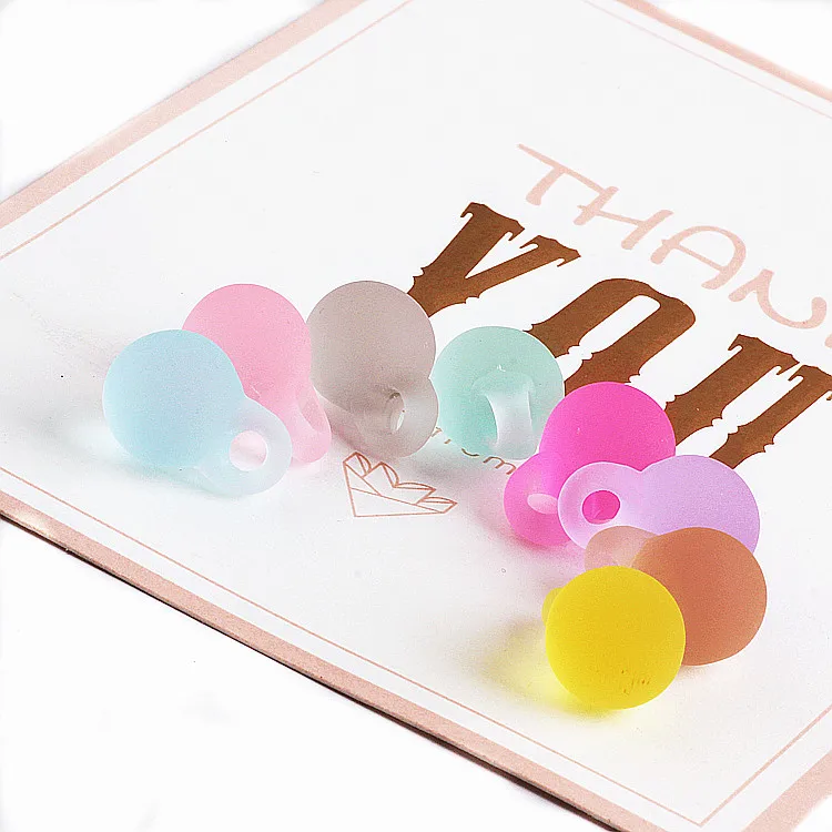 Color Frosted Candy Colored Beads Pendant Necklace Bracelet Earring Diy