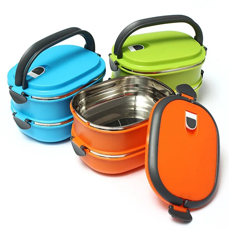 

Mrosaa 1Pc Lunch Box Thermal Insulated Food Containers Eco-Friendly Lunchbox with Handle Dinnerware Kids Student Gift Hot Sale