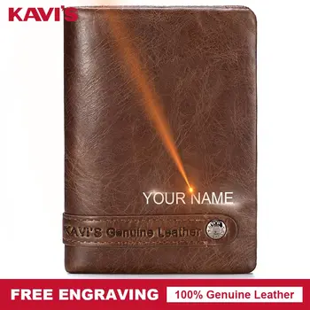 

KAVIS Brand Design Genuine Leather Wallet Men Small Portomonee PORTFOLIO Magic Male Purse Coin Slim and Card Holder Perse Clutch