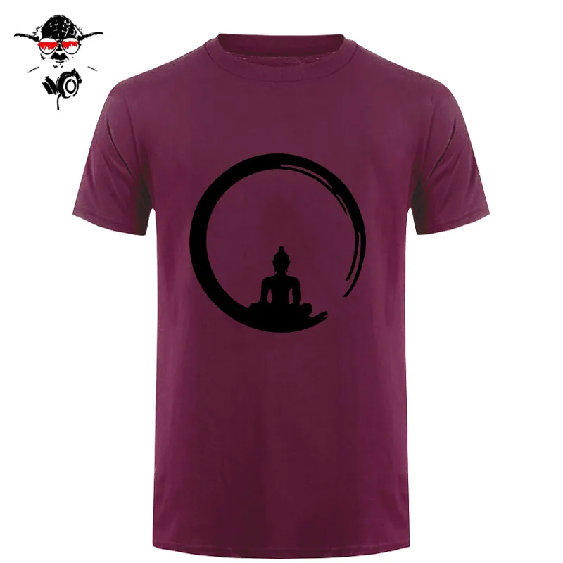 С коротким рукавом пользовательские дзен медитация Будда Футболка мужская гик его и ее дна футболки - Цвет: 22
