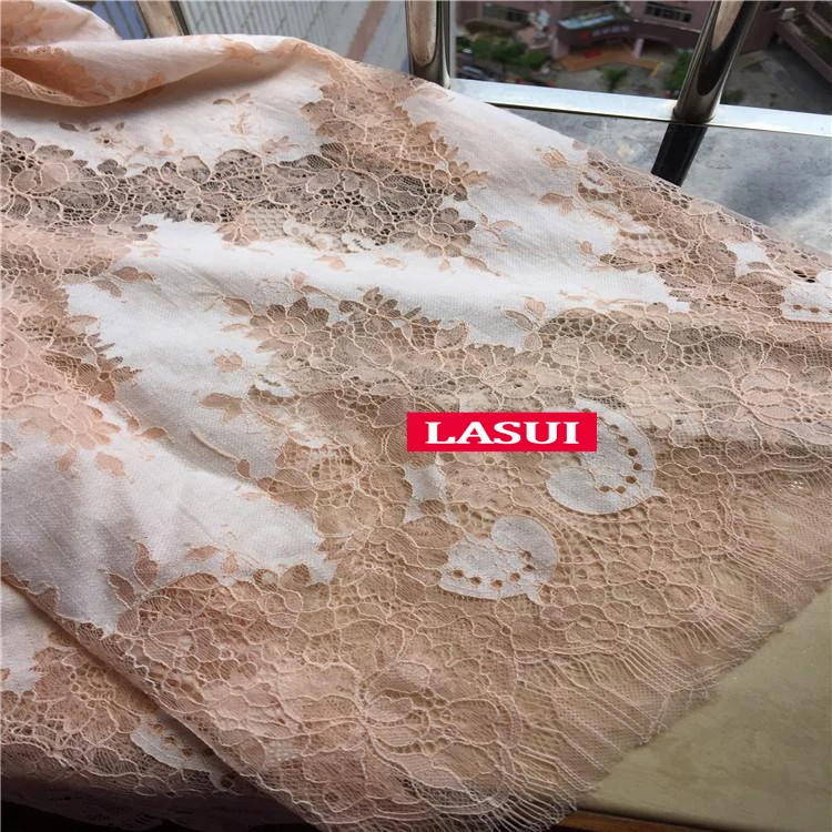 LASUI 1,5 м = 1 шт Высокое качество 23 Цвета двухцветная красивая кружевная ткань с ресницами DIY платье рубашка ткань мягкая приятная для кожи C0157