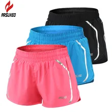 ARSUXEO, женские шорты для бега, для девушек, спортивные, светоотражающие, для спортзала, фитнеса, 2 в 1, тренировочные, для марафона, спортивные шорты с карманом на молнии