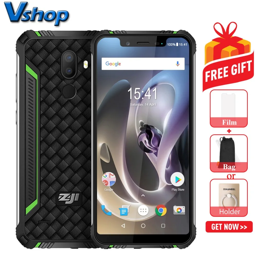

HOMTOM ZOJI Z33 4600mAh 3GB 32GB Android 8.1 Face ID IP68 Waterproof Rugged Mobile Phone 5.85inch Waterproof OTG 4G Smartphone