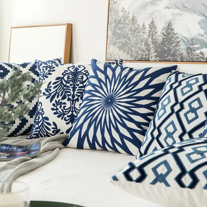 navy blue pillows for couch