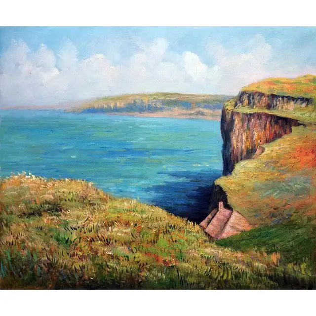 high quality claude monet paintings for sale cliff at fecamp canvas paintings by monet